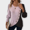 Nostalgia - Lila-schwarzer Pullover mit Colour-Block