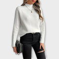 Hannah | Jersey blanco elegante de cuello alto