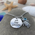 Collar Tortuga Keep Swimming en plata