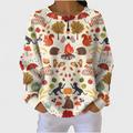 Alma | Jersey crema con bosque otoñal