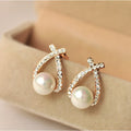 Pendientes de Perla con Brillo