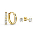 Conjunto de Pendientes Piedras Celeste | Oro