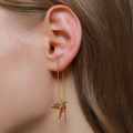 Pendientes retro con pájaros