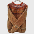 Golden Dune | Brauner Pullover mit Norweger-Muster