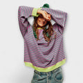 Mary | Jersey oversize de rayas lila