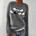 Bianca | Grauer Pullover mit Schafmotiv