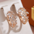 Pendientes Hoja Elegante Brillante