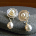 Pendientes vintage de plata con perlas