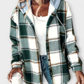 Zelina - Grün-weisser karierter Kapuzenpullover