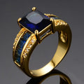 Anillo de Oro Horizonte Azul