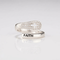 ANILLO DE ZIRCONIO CRUZ Y FE EN PLATA