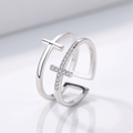ANILLO GLORY DOUBLE CROSS - (AJUSTABLE)