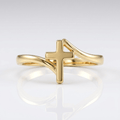 ANILLO DE ORO CRUZ ESTRELLA - AJUSTABLE