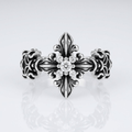 ANILLO CRUZ DE CIRCONIO RETRO - (AJUSTABLE)