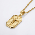 COLLAR DE ORO CRUZ Y JESÚS