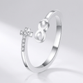 ANILLO DE PLATA FE & INFINITO - (AJUSTABLE)