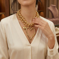 Conjunto de 2 collares con cuentas en forma de corazón