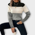 Elina | Jersey gris y negro color block