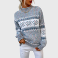 Kielo | Hellblauer Vintage-Pullover mit Norweger-Muster