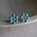 Pendientes Vintage Flor Turquesa