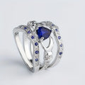 Conjunto de Anillos Lujo Eterno Azul