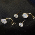 Pendientes de doble cara con circonitas