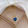 Collar de Oro Corazón de Zafiro