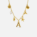 Collar Océano con Letra de Oro