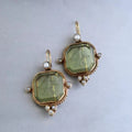 Pendientes con cristal verde