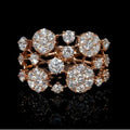 Anillo Oro Rosa Vintage con Piedras Incrustadas Brillantes