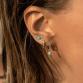 Pendientes con turquesa y margaritas
