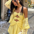 Yaiza | Vestido Mini con Aros Dorados