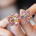 Pendientes de plata con circonitas multicolores