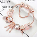 Pulsera Catcher of Dreams Rosa con colgantes en plata