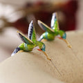 Pendientes creativos exclusivos con forma de colibrí