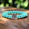 Pulsera con cuentas en forma de pata – Diseño en piedra natural