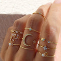 Lote de 10 anillos bohemios chapados en plata y oro