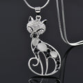 Collar Gatitos del Amor en plata con circonita