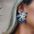 Pendientes «Flor Feliz» con Cristales Azules