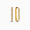 Pendientes Grandes Argolla Ícono Diamante | Oro
