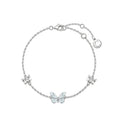 Pulsera de Plata Mariposa Azul que Brilla en la Oscuridad