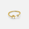 Anillo de Oro con Letra Personalizada (Ajustable)