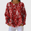 Karla | Jersey rojo con motivo nórdico navideño