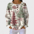 Louna | Jersey crema con bosque invernal