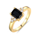 Anillo Baguette Espinela Negra | Oro