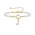 Pulsera de Oro con Perlas y Letra