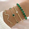 Conjunto de Pulseras Esmeralda Pura | Oro