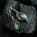 Pendientes vintage en plata y ópalo