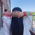 Pulsera cuadrada de acrílico de colores