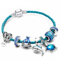 Pulsera Oceano + colgantes incluidos en cuero y plata